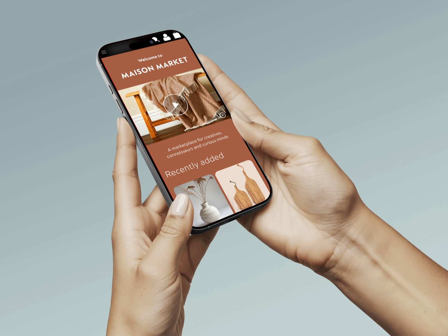Marketplace validation - hand holding phone